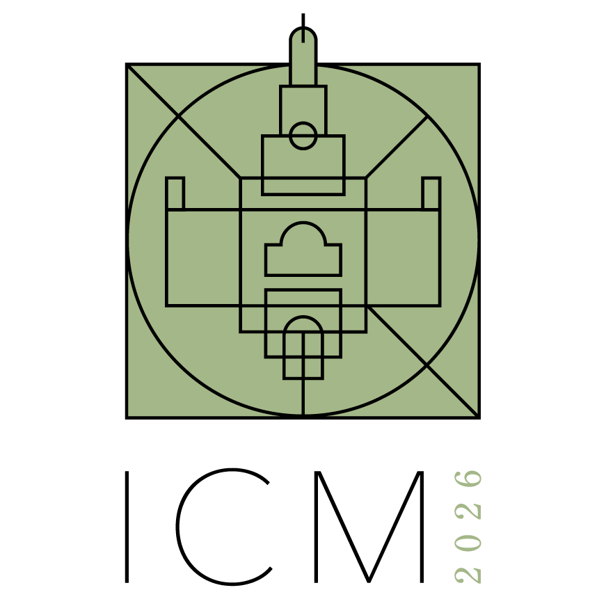 This image displays the official logo for the International Congress of Mathematicians (ICM) 2026